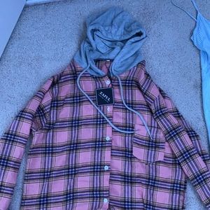 flannel hoodie